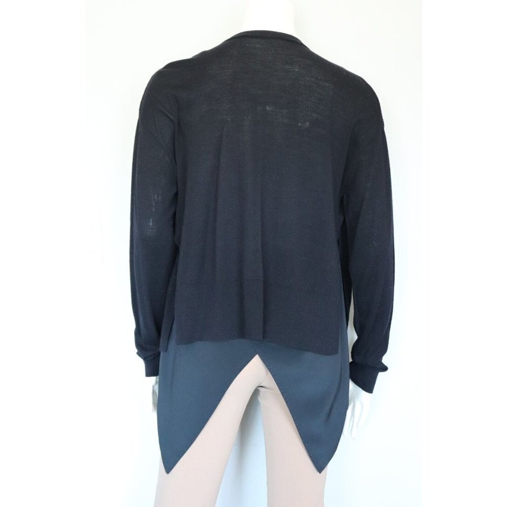 Dorothee Schumacher Women's US8 Large Blue Shell Knit Cardigan Sweater Silk Knit - Picture 4 of 5